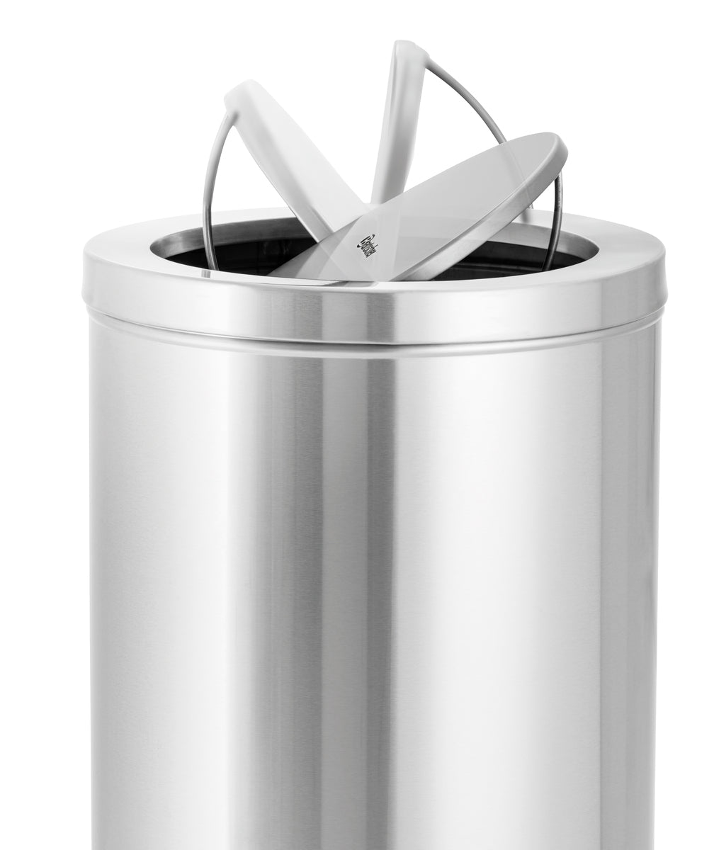 Bartscher Stainless steel Garbage Bin 52L with Swing lid - RVSVoordeel