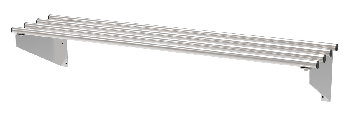 Combisteel Open Tube Wall Shelf 30cm Deep - Triangle Bracket Mount included - RVSVoordeel