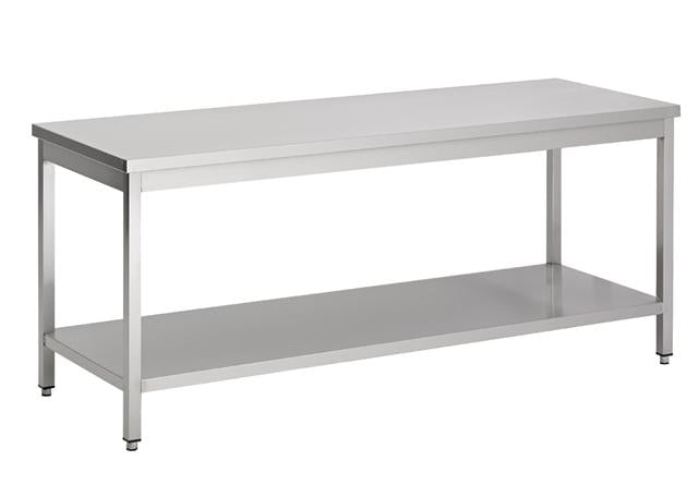 Combisteel Stainless Steel Table 60cm Depth - 60cm Adjustable Height - with Storage Shelf - Collapsable - RVSVoordeel