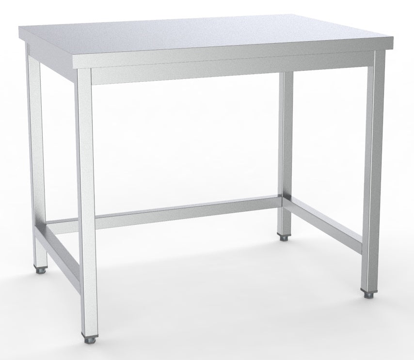 Combisteel Stainless Steel Table 70cm Depth - Adjustable Height - open Frame - Collapsable - RVSVoordeel