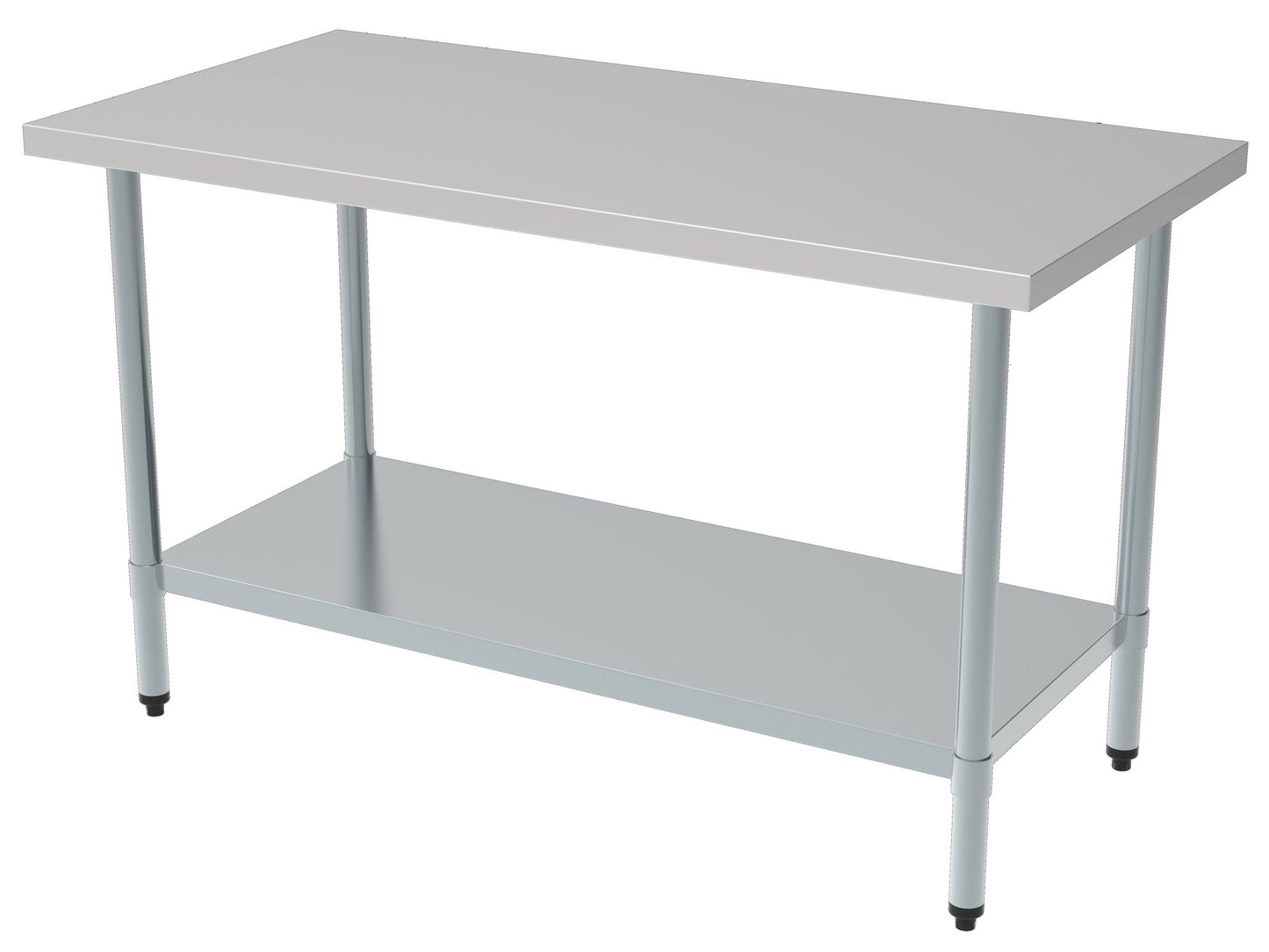 Combisteel Stainless Steel Table 70cm Depth - Adjustable Height - with Storage Shelf - Collapsable - Budget - RVSVoordeel