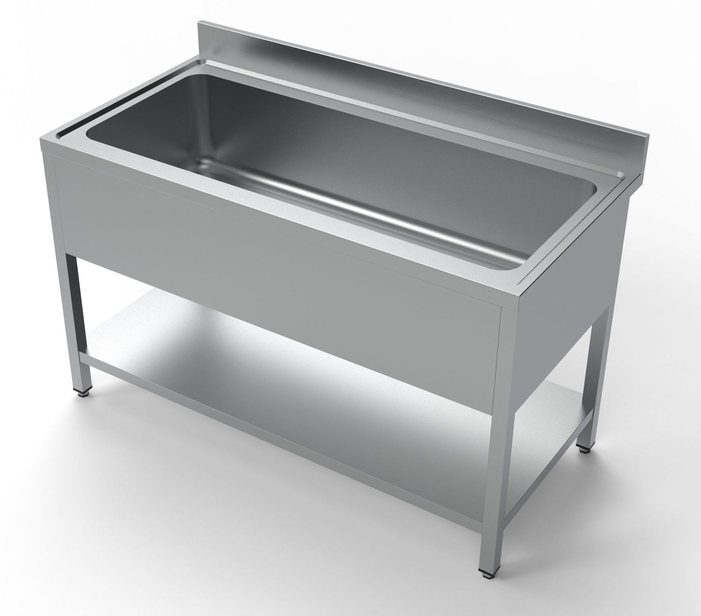 Combisteel Stainless Steel Table with Sink 70cm Depth - Full Width Sink - with Storage Shelf - RVSVoordeel