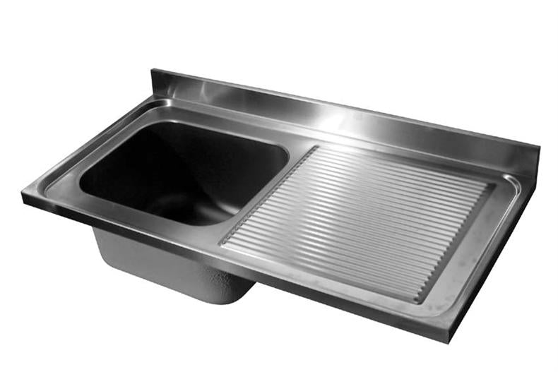 Combisteel Stainless Steel Worktop with Sink 60cm Depth - Sink Left - RVSVoordeel