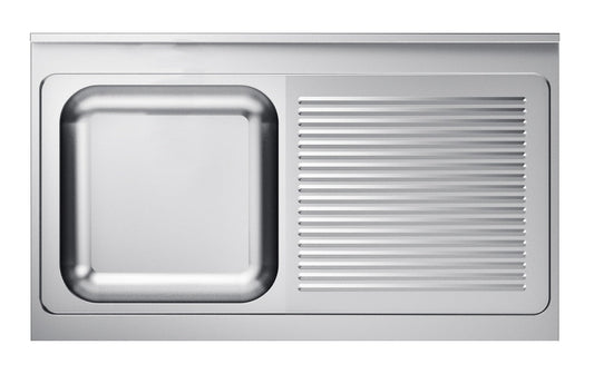 Combisteel Stainless Steel Worktop with Sink 70cm Depth - Sink Left - RVSVoordeel