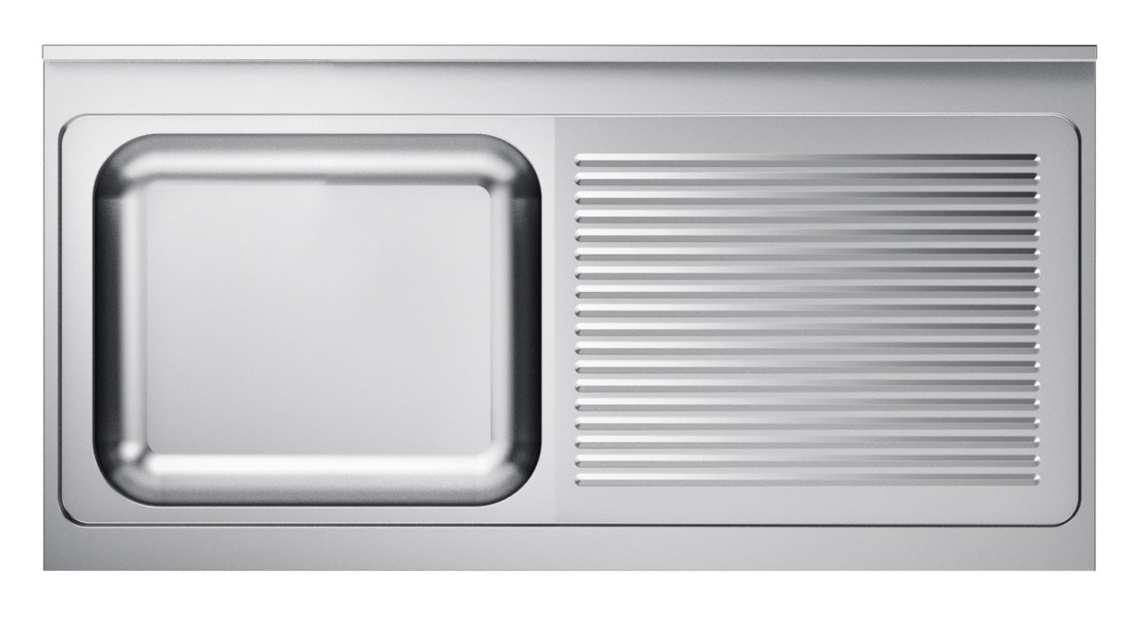 Combisteel Stainless Steel Worktop with Sink 70cm Depth - Sink Left - RVSVoordeel