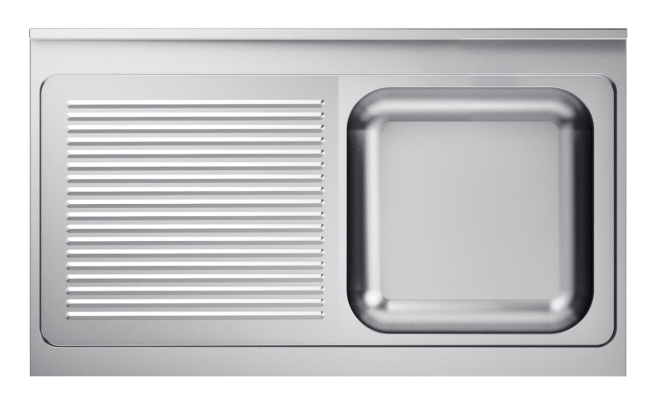 Combisteel Stainless Steel Worktop with Sink 70cm Depth - Sink Right - RVSVoordeel