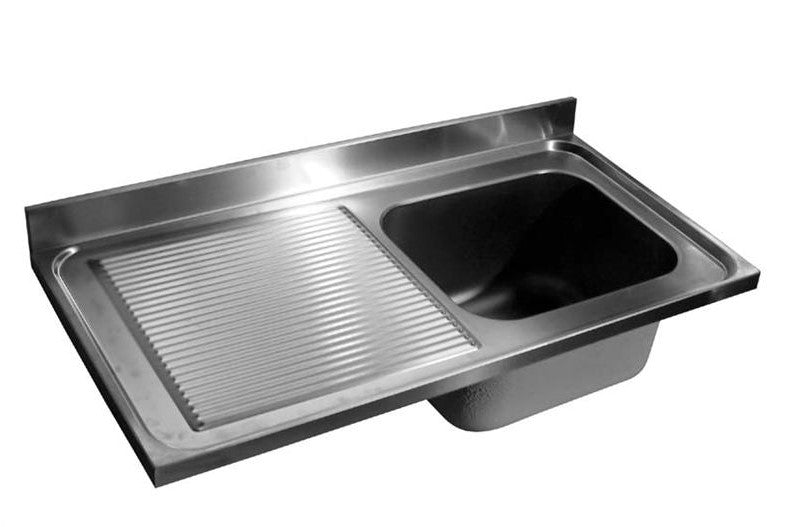 Combisteel Stainless Steel Worktop with Sink 70cm Depth - Sink Right - RVSVoordeel