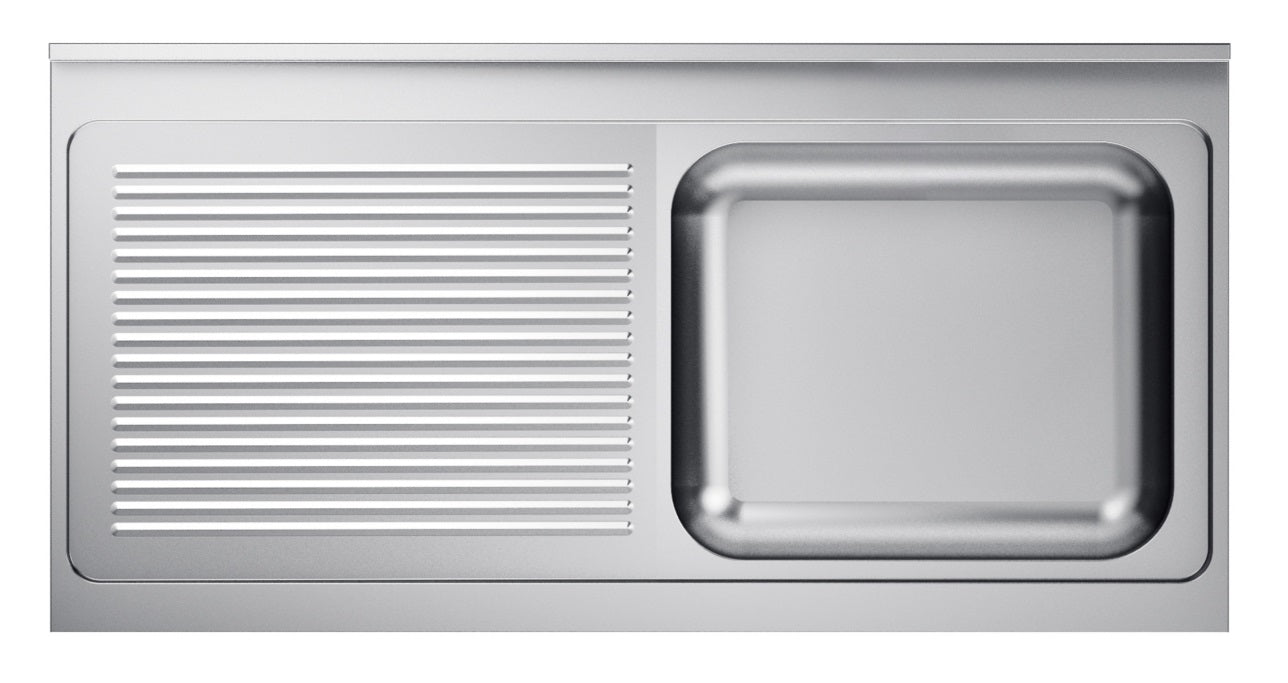 Combisteel Stainless Steel Worktop with Sink 70cm Depth - Sink Right - RVSVoordeel