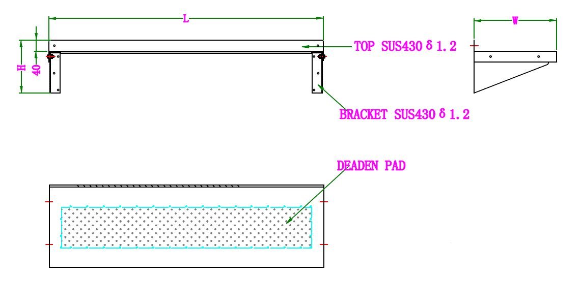 Combisteel Wall Shelf 40cm Deep - Triangle Bracket Mount included - RVSVoordeel