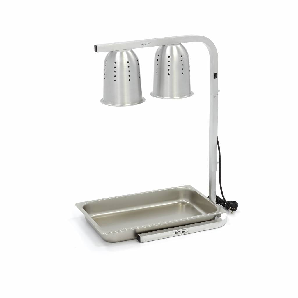 Heating Lamp with 2 Lamps - incl 2 Lamps and 1 x 1/1 GN container - RVSVoordeel