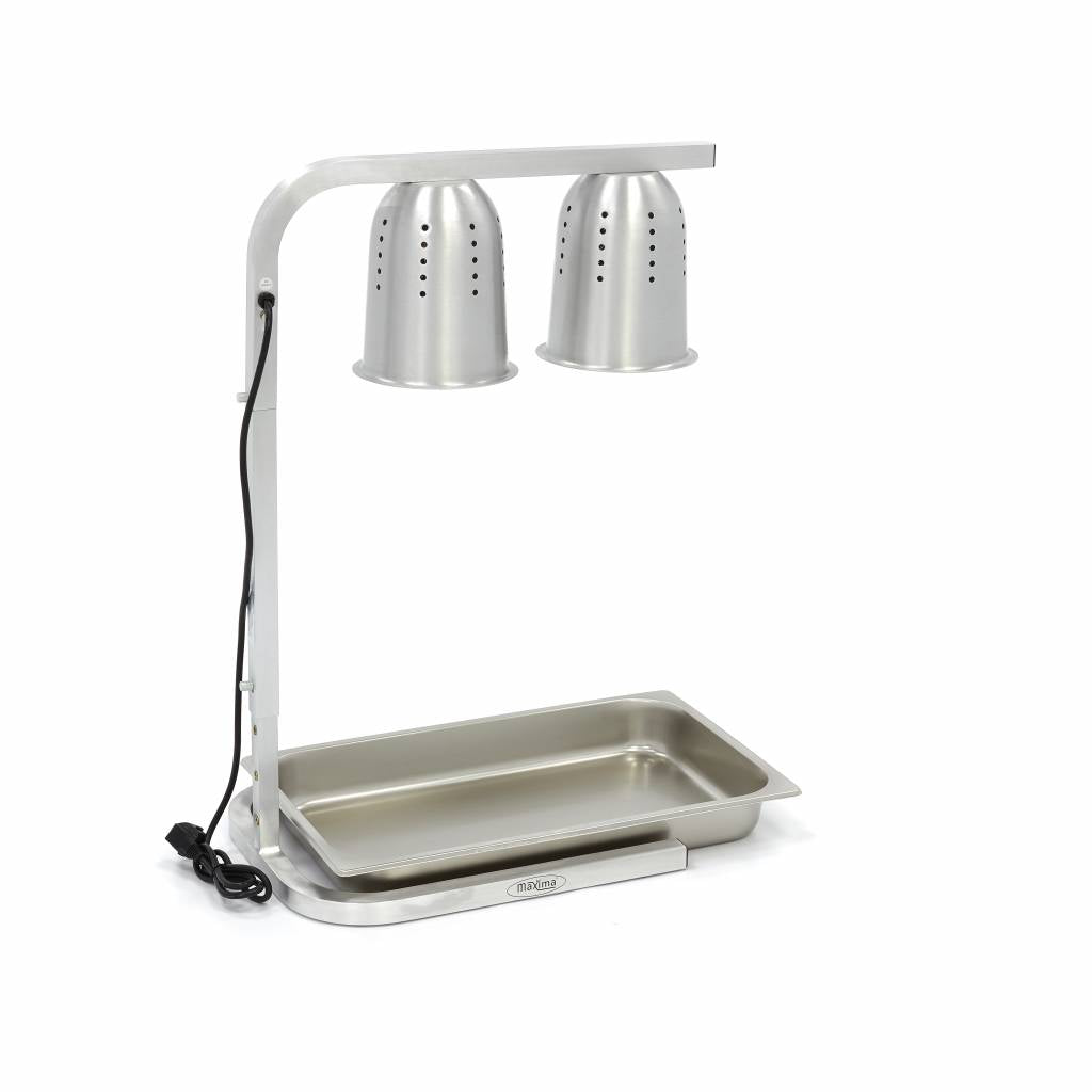 Heating Lamp with 2 Lamps - incl 2 Lamps and 1 x 1/1 GN container - RVSVoordeel