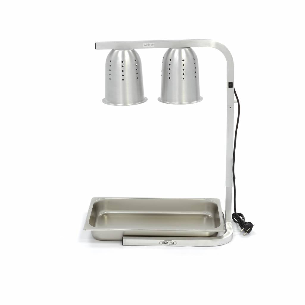 Heating Lamp with 2 Lamps - incl 2 Lamps and 1 x 1/1 GN container - RVSVoordeel