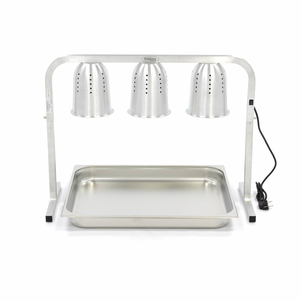 Heating Lamp with 3 Lamps - incl 3 Lamps and 1 x 2/1 GN container - RVSVoordeel