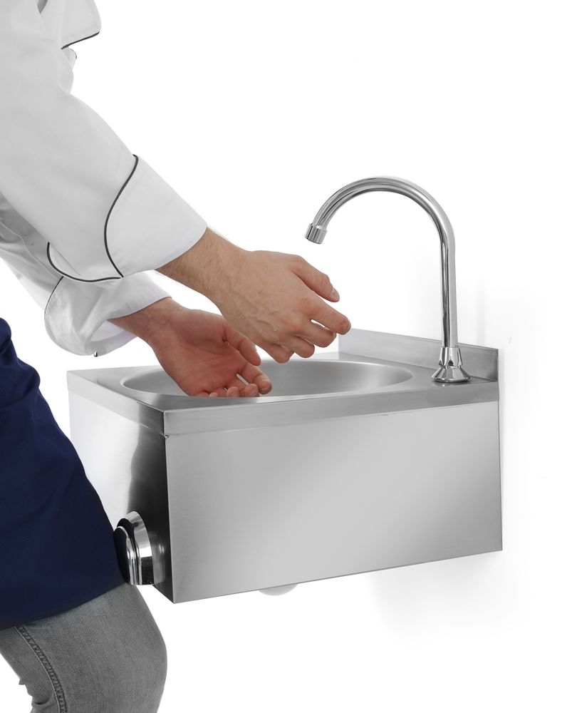 Hendi Stainless Steel Sink with Tap - Knee Operated - RVSVoordeel