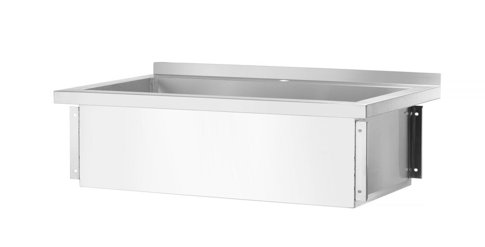 Hendi Stainless Steel Table with Sink 60cm Depth - Full Width Sink - Collapsable - RVSVoordeel