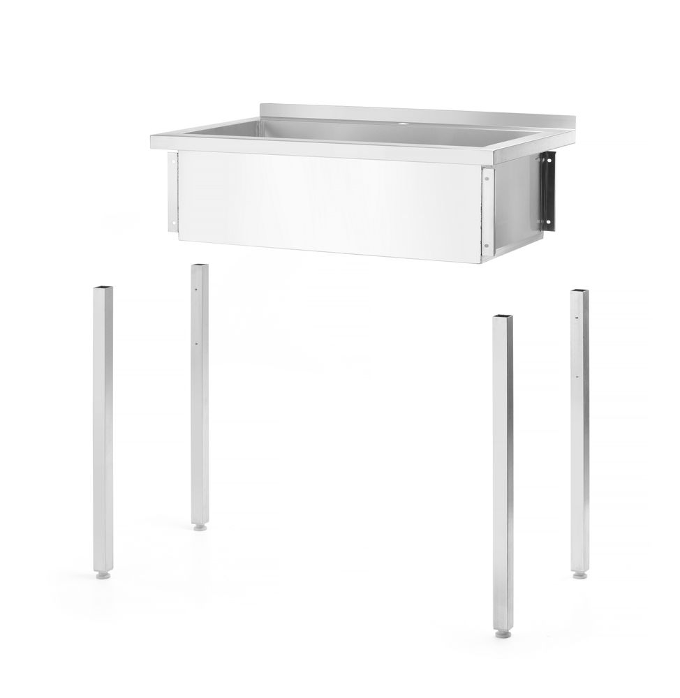 Hendi Stainless Steel Table with Sink 60cm Depth - Full Width Sink - Collapsable - RVSVoordeel