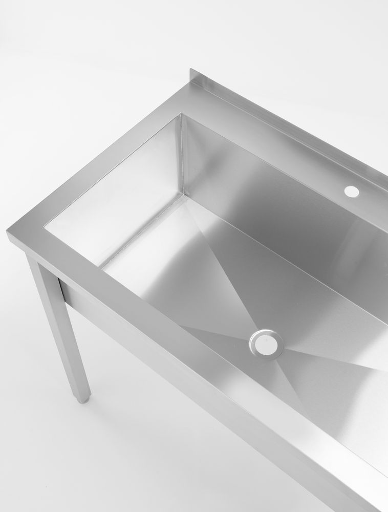 Hendi Stainless Steel Table with Sink 60cm Depth - Full Width Sink - Collapsable - RVSVoordeel