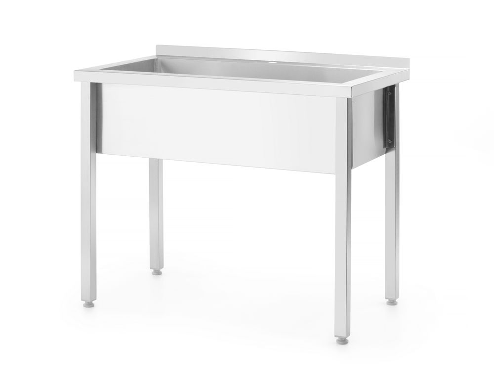 Hendi Stainless Steel Table with Sink 60cm Depth - Full Width Sink - Collapsable - RVSVoordeel
