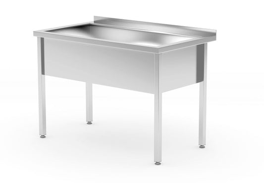 Hendi Stainless Steel Table with Sink 70cm Depth - Full Width Sink - RVSVoordeel