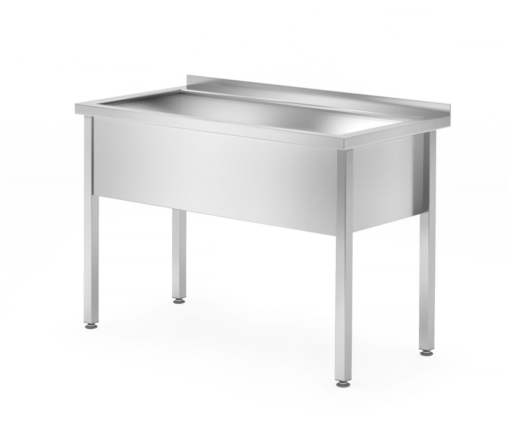 Hendi Stainless Steel Table with Sink 70cm Depth - Full Width Sink - RVSVoordeel