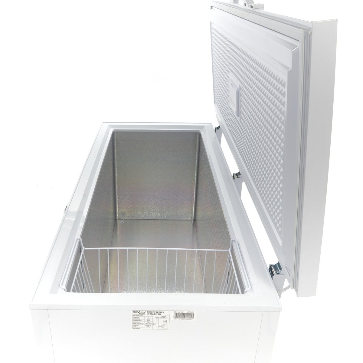Maxima Chest Freezer 488L - on Wheels - incl Hanging Basket - RVSVoordeel