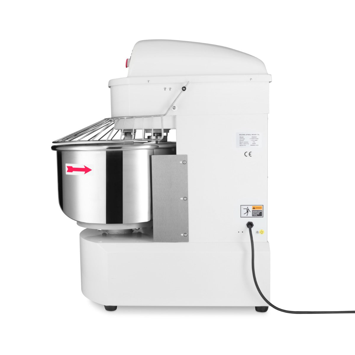 Maxima Dough Mixer 75L - Up to 48kg Dough - 2 Speeds - 400V - RVSVoordeel