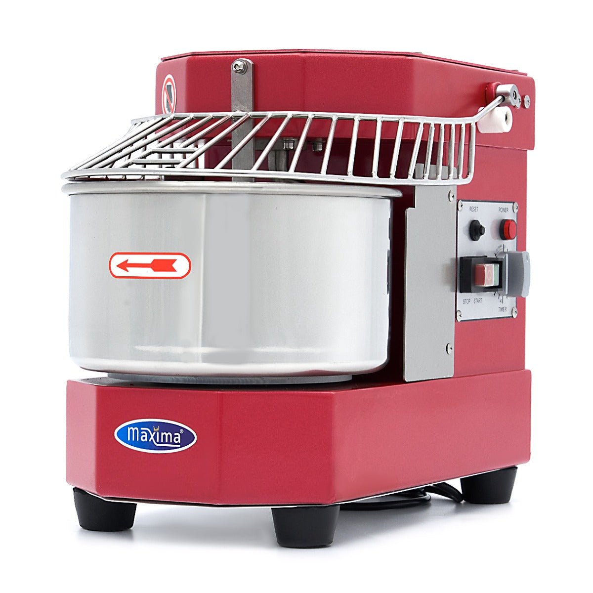 Maxima Dough Mixer 8L Raspberry Red - Up to 4,5kg Dough - with Timer - RVSVoordeel