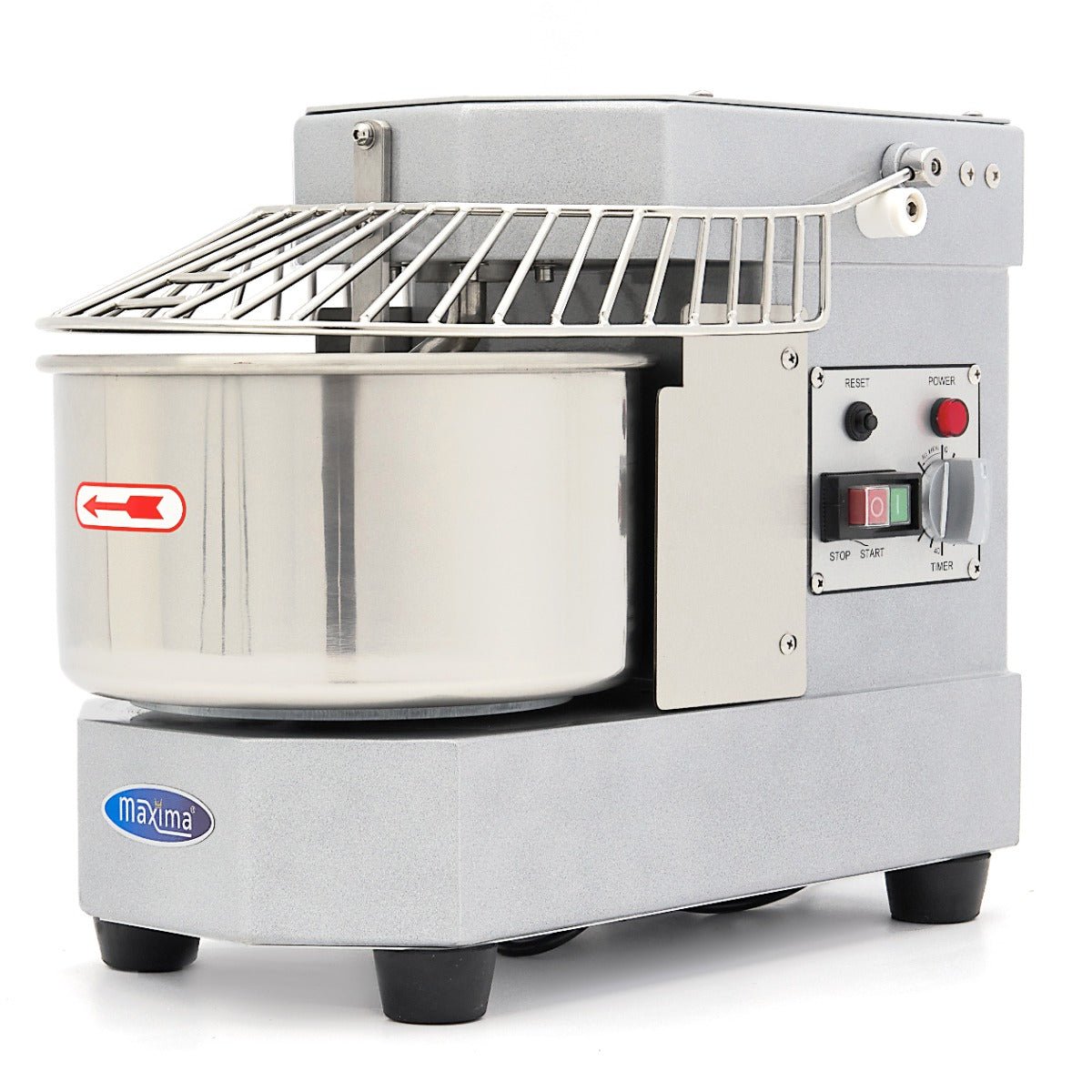 Maxima Dough Mixer 8L Silver - Up to 4,5kg Dough - with Timer - RVSVoordeel
