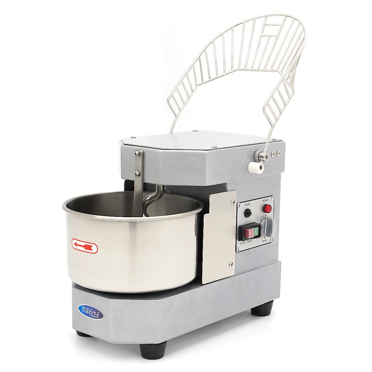 Maxima Dough Mixer 8L Silver - Up to 4,5kg Dough - with Timer - RVSVoordeel
