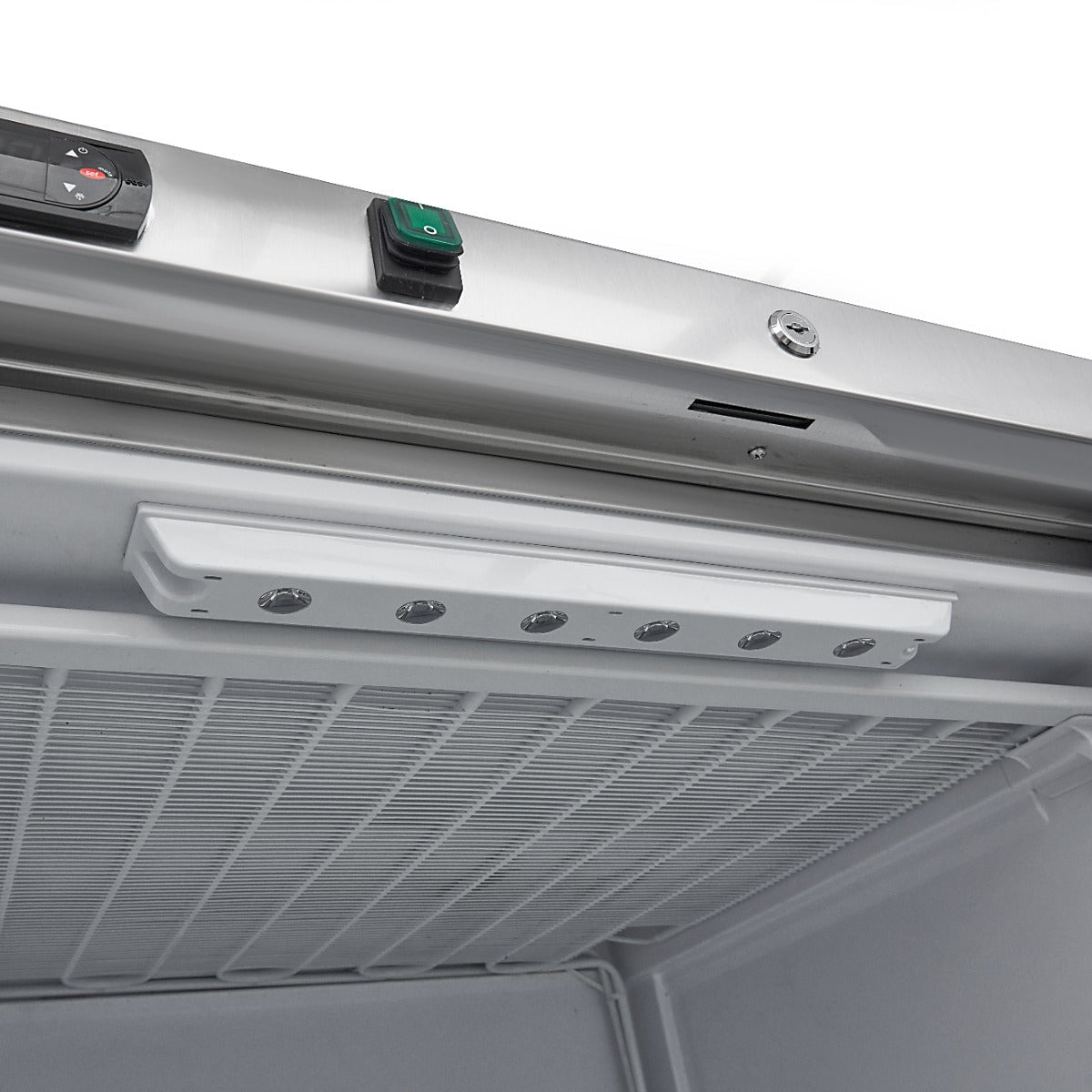 Maxima Freezer 600L with Glass Door - 6 Fixed Shelves - Stainless Steel - RVSVoordeel