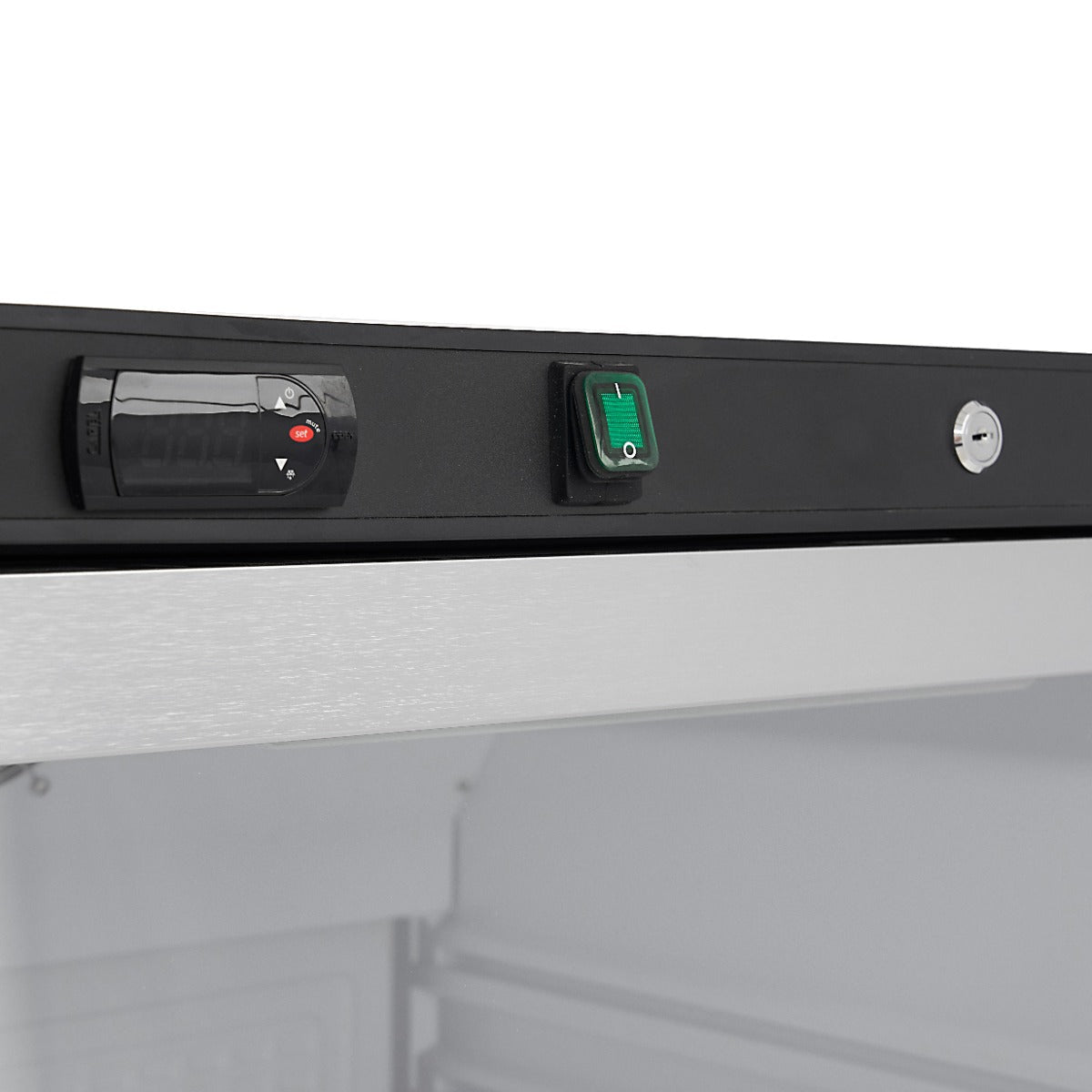 Maxima Fridge 600L with Glass Door - 4 Adjustable Shelves - Black - RVSVoordeel
