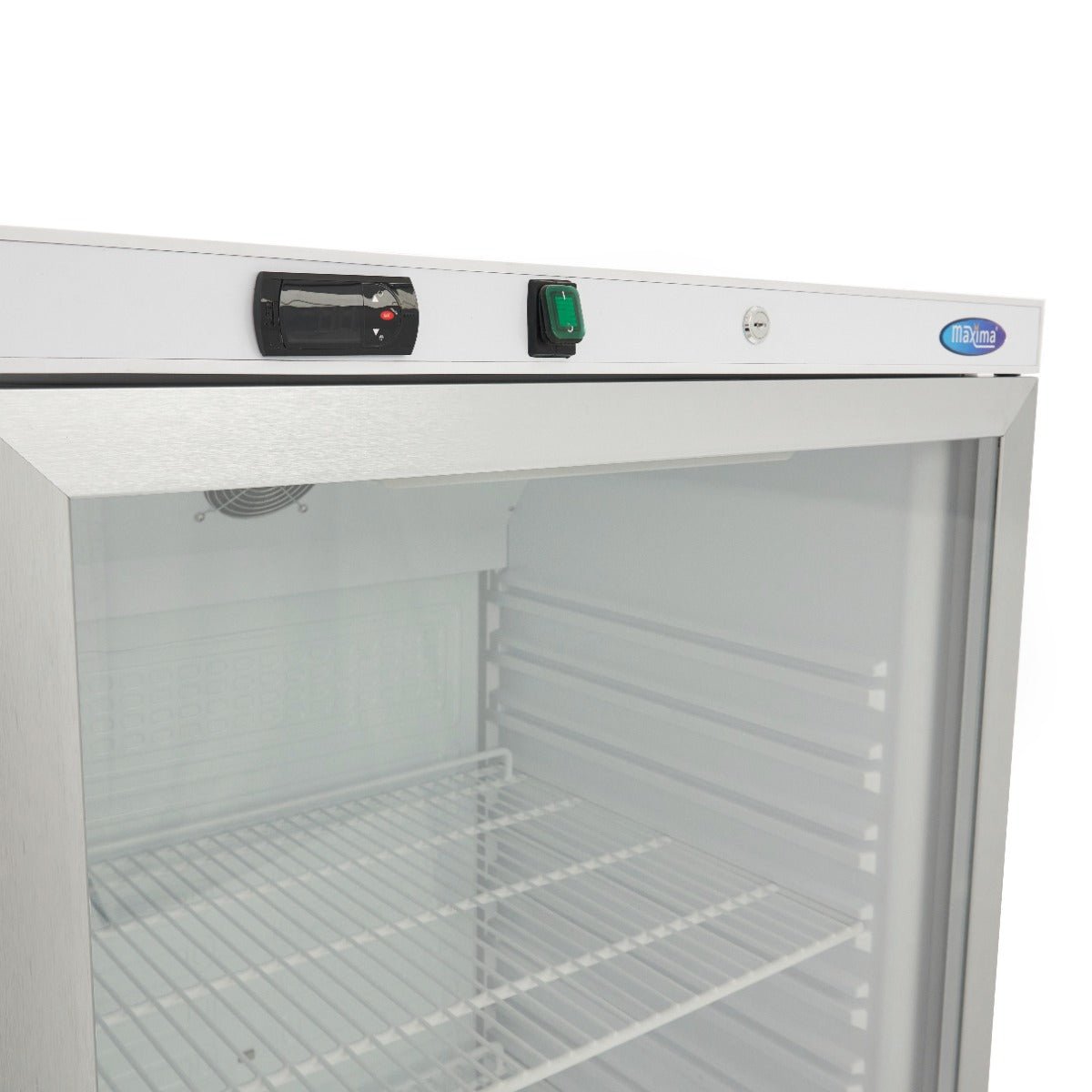 Maxima Fridge 600L with Glass Door - 4 Adjustable Shelves - White - RVSVoordeel