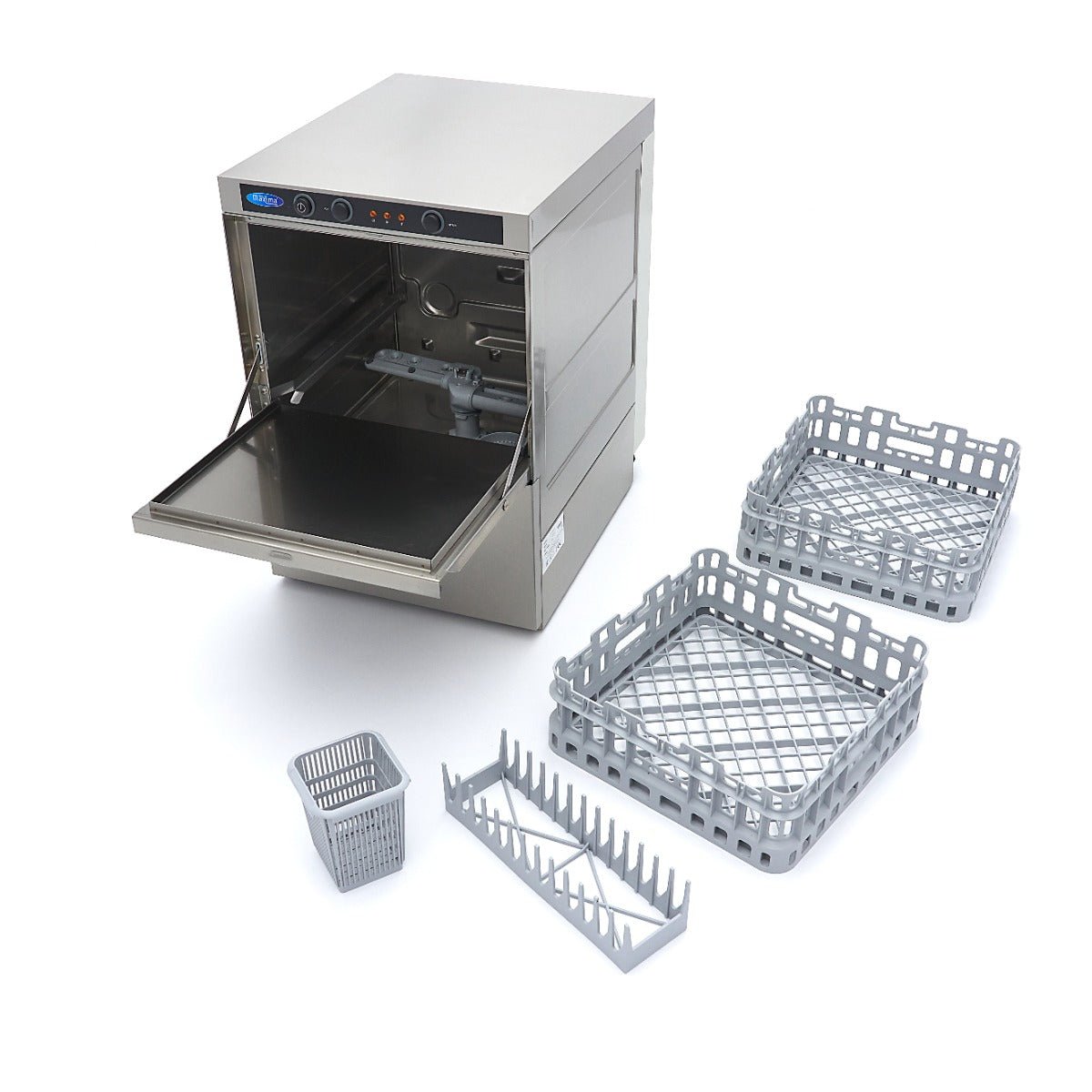 Maxima Glass Washer 35 x 35cm - with Drain, Rinse Aid and Soap Pump - RVSVoordeel