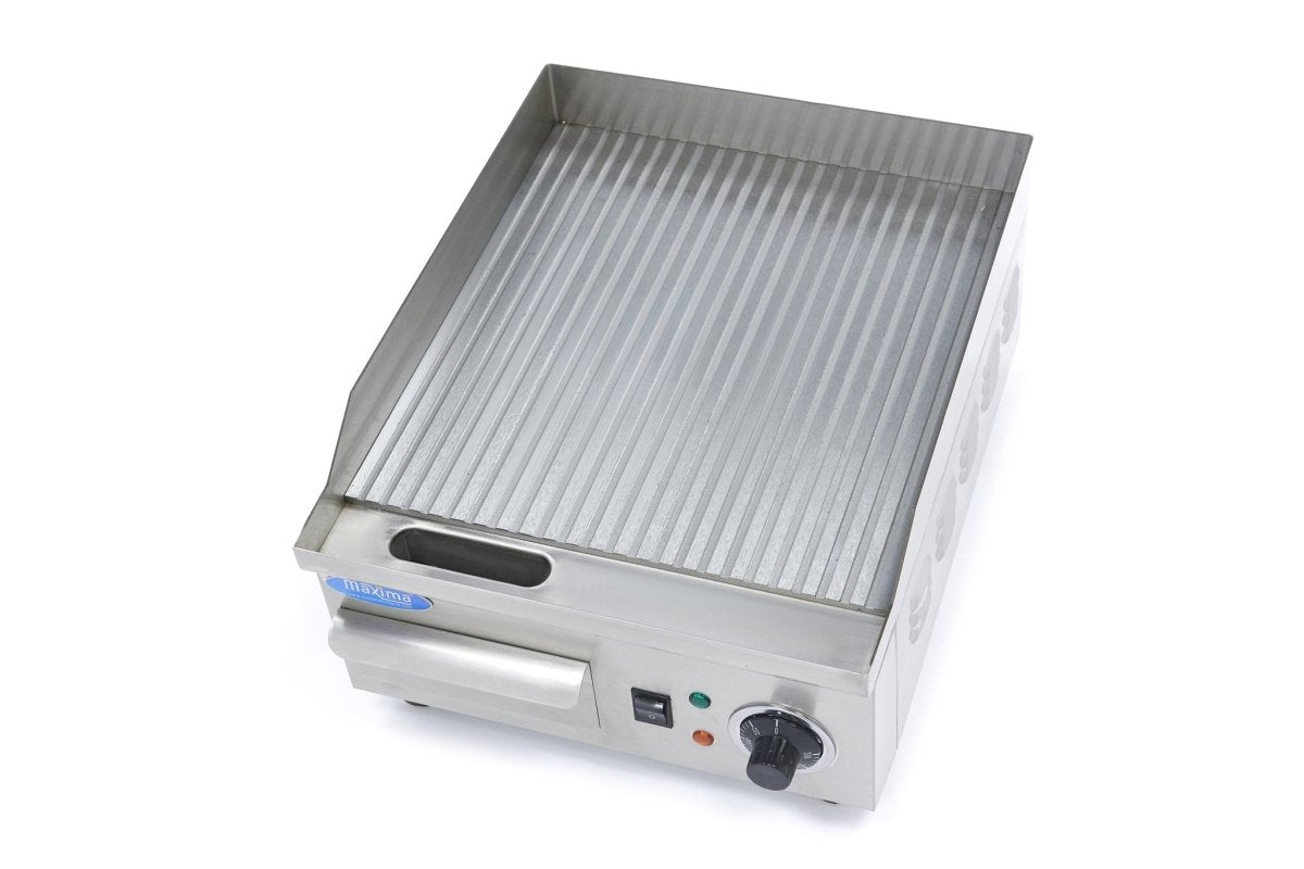 Maxima Griddle 36cm - Grooved surface - with Drip Tray - RVSVoordeel