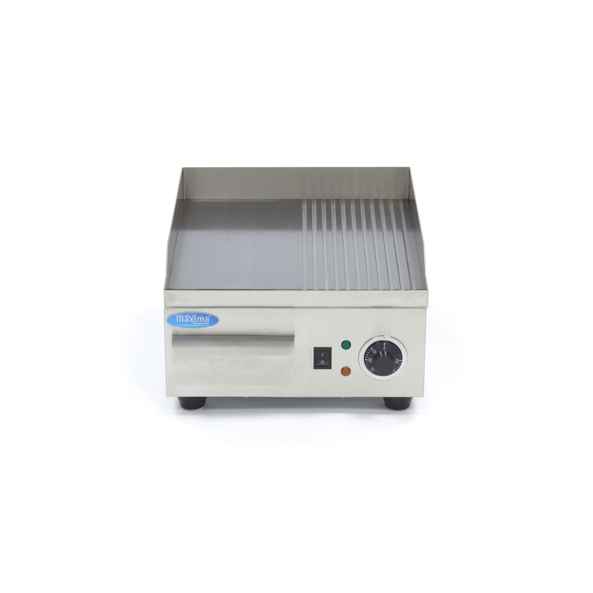Maxima Griddle 36cm - Half Grooved surface - with Drip Tray - RVSVoordeel