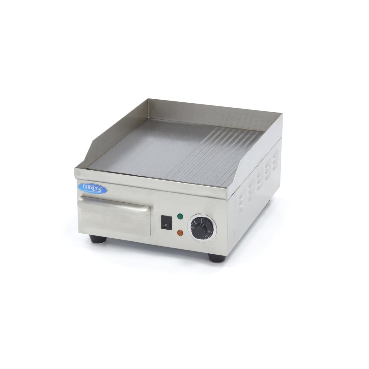 Maxima Griddle 36cm - Half Grooved surface - with Drip Tray - RVSVoordeel