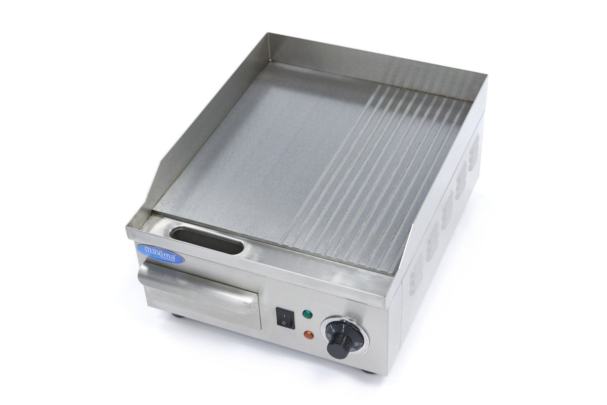 Maxima Griddle 36cm - Half Grooved surface - with Drip Tray - RVSVoordeel