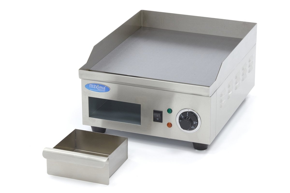 Maxima Griddle 36cm - Smooth surface - with Drip Tray - RVSVoordeel