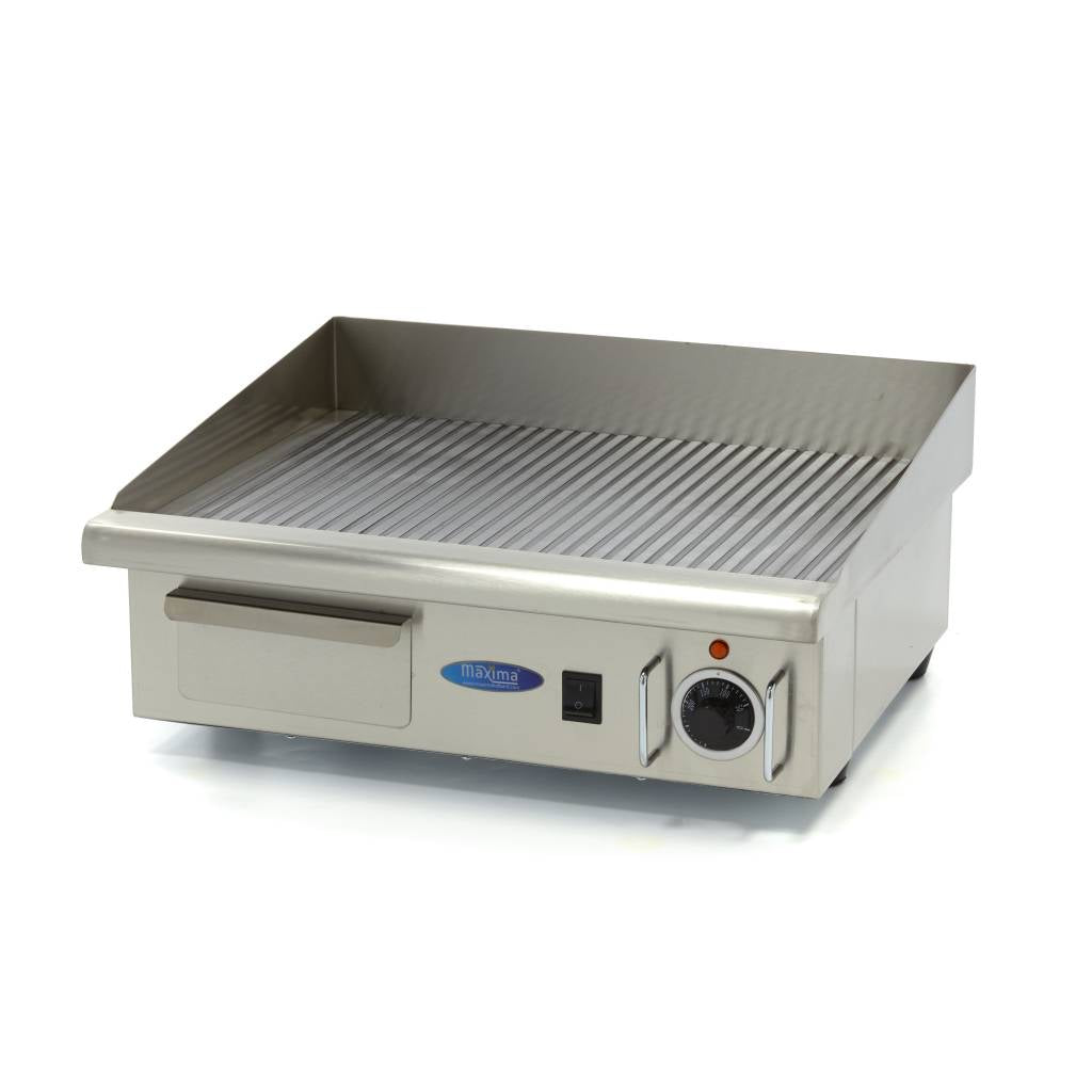 Maxima Griddle 55cm - Grooved surface - with Drip Tray - RVSVoordeel