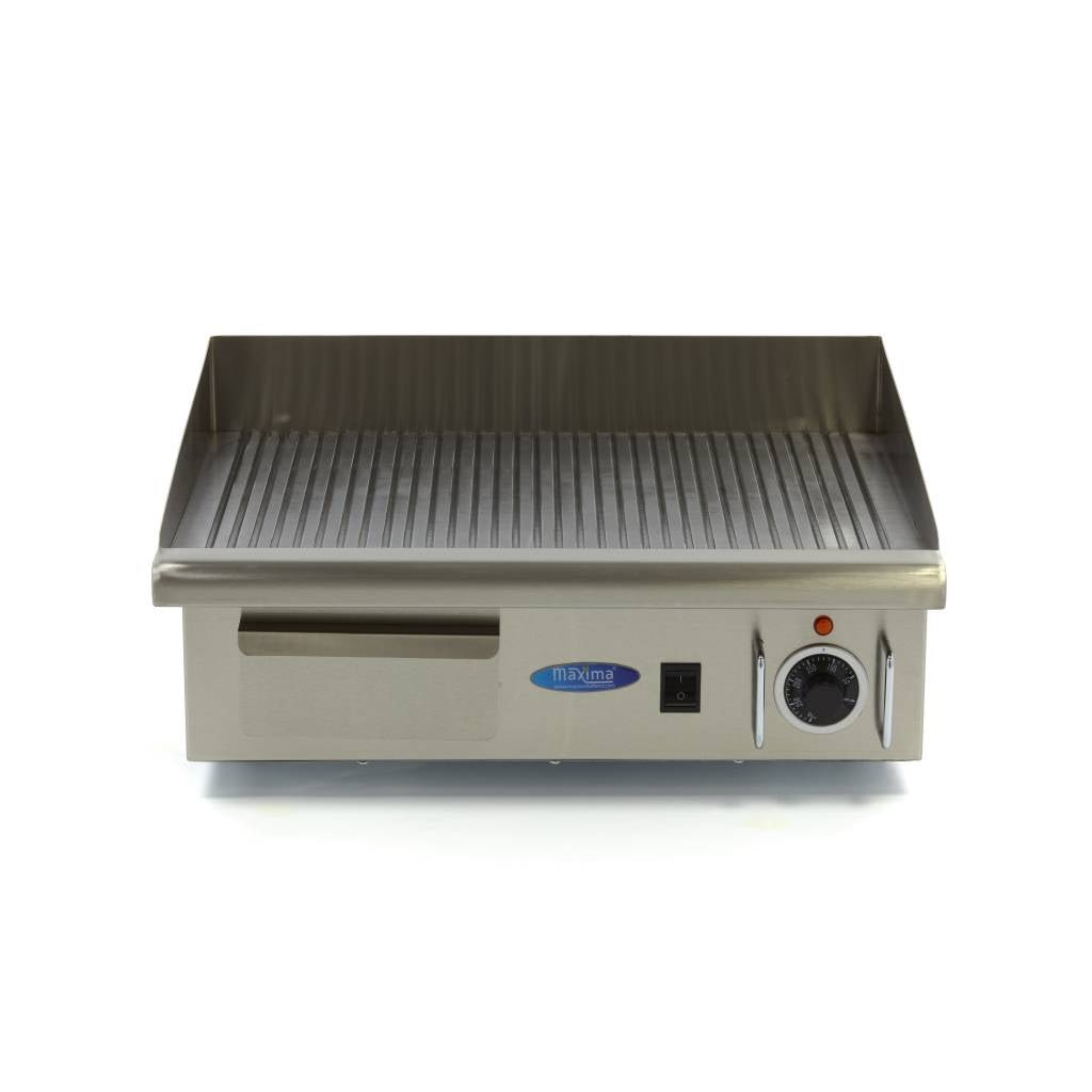 Maxima Griddle 55cm - Grooved surface - with Drip Tray - RVSVoordeel