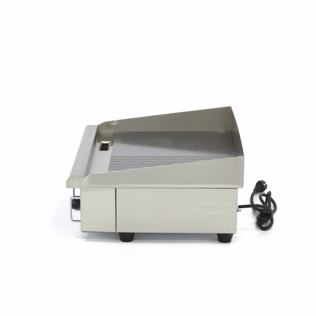 Maxima Griddle 55cm - Half Grooved surface - with Drip Tray - RVSVoordeel