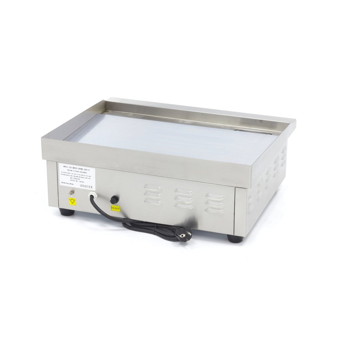 Maxima Griddle 55cm - Smooth Chrome surface - with Drip Tray - RVSVoordeel