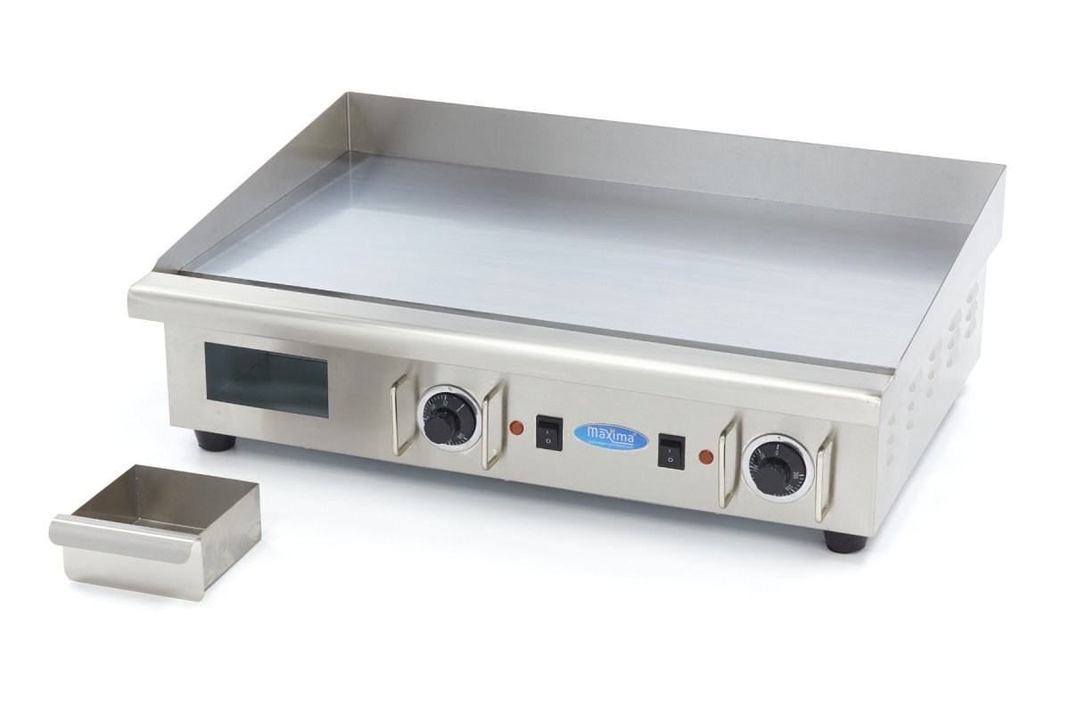 Maxima Griddle 73cm - Smooth Chrome surface - with Drip Tray - 400V - RVSVoordeel