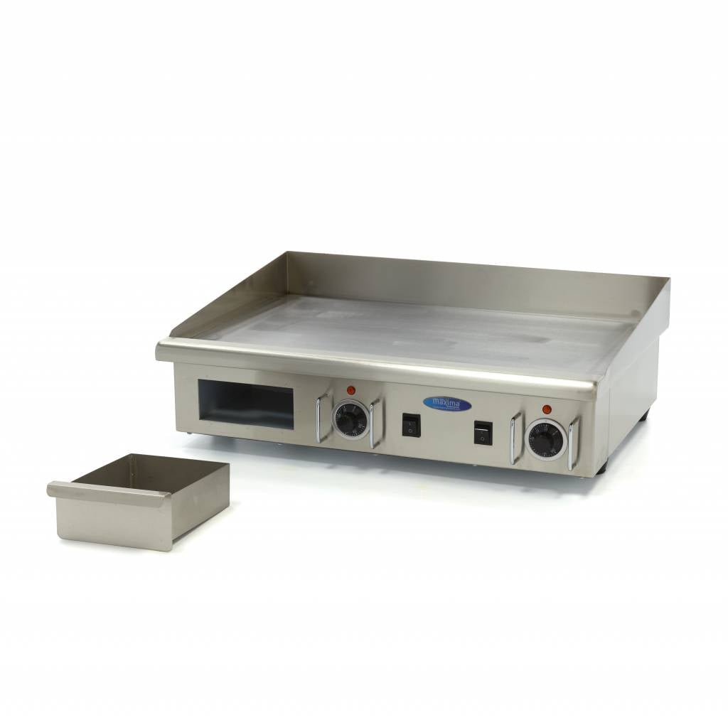 Maxima Griddle 73cm - Smooth surface - with Drip Tray - 400V - RVSVoordeel