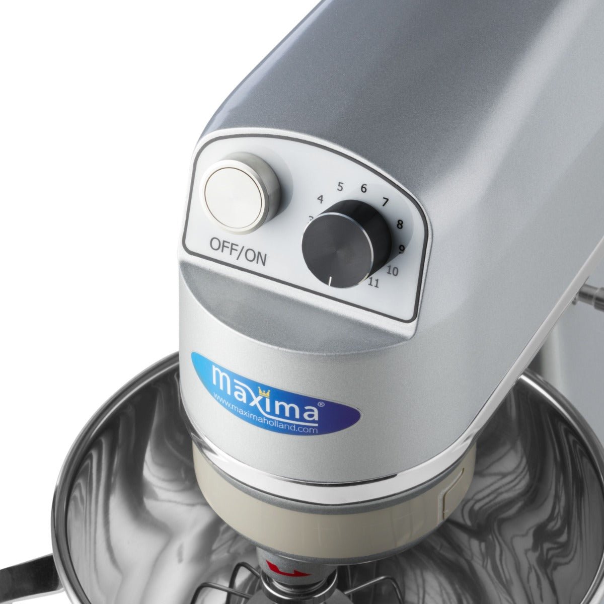 Maxima Stand Mixer 7L Silver - Up to 2kg Dough - 11 Speeds - RVSVoordeel
