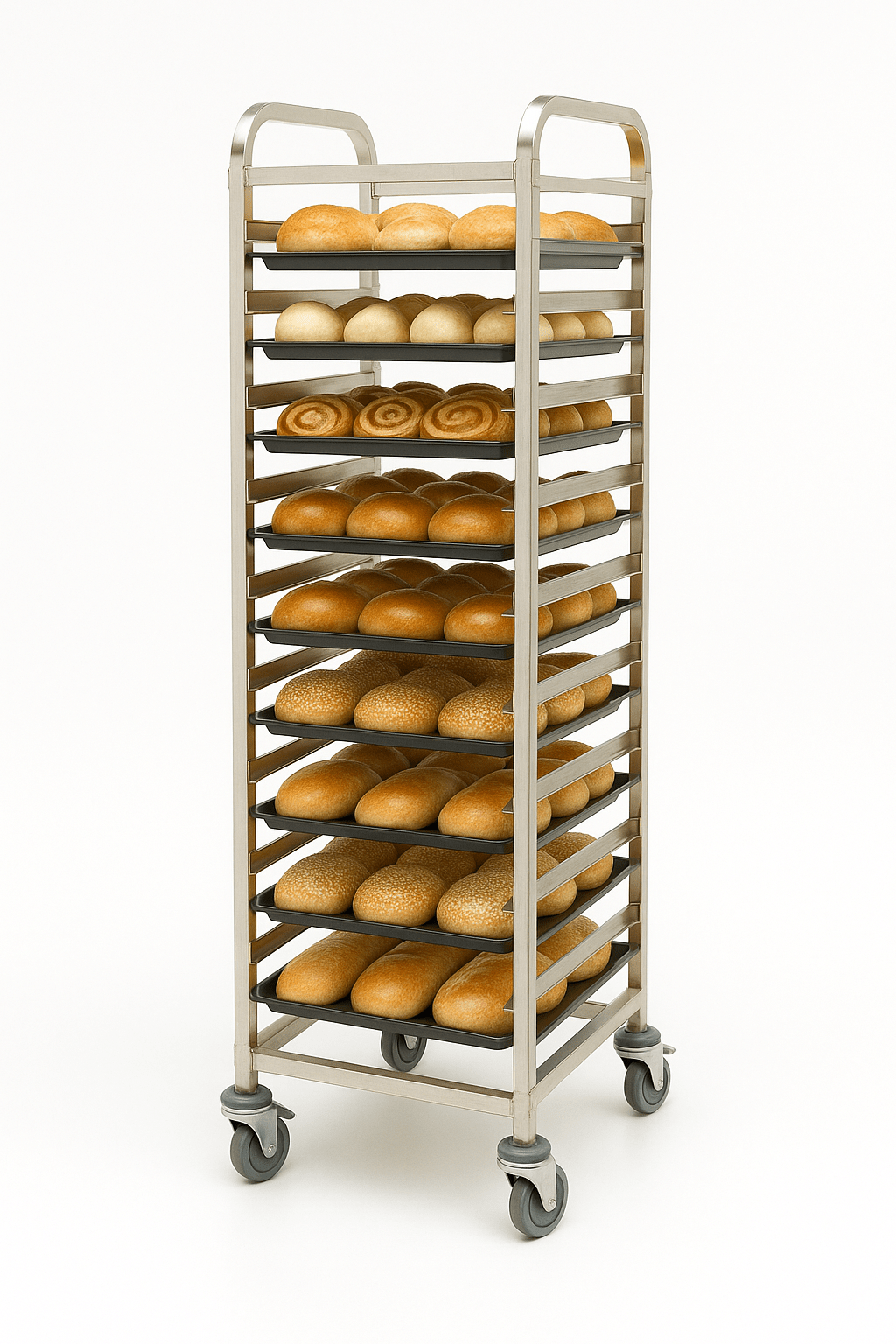 Maxima Tray Trolley - Bakerynorm - Fits 16 x Trays (60 x 40cm) - excl Trays - RVSVoordeel