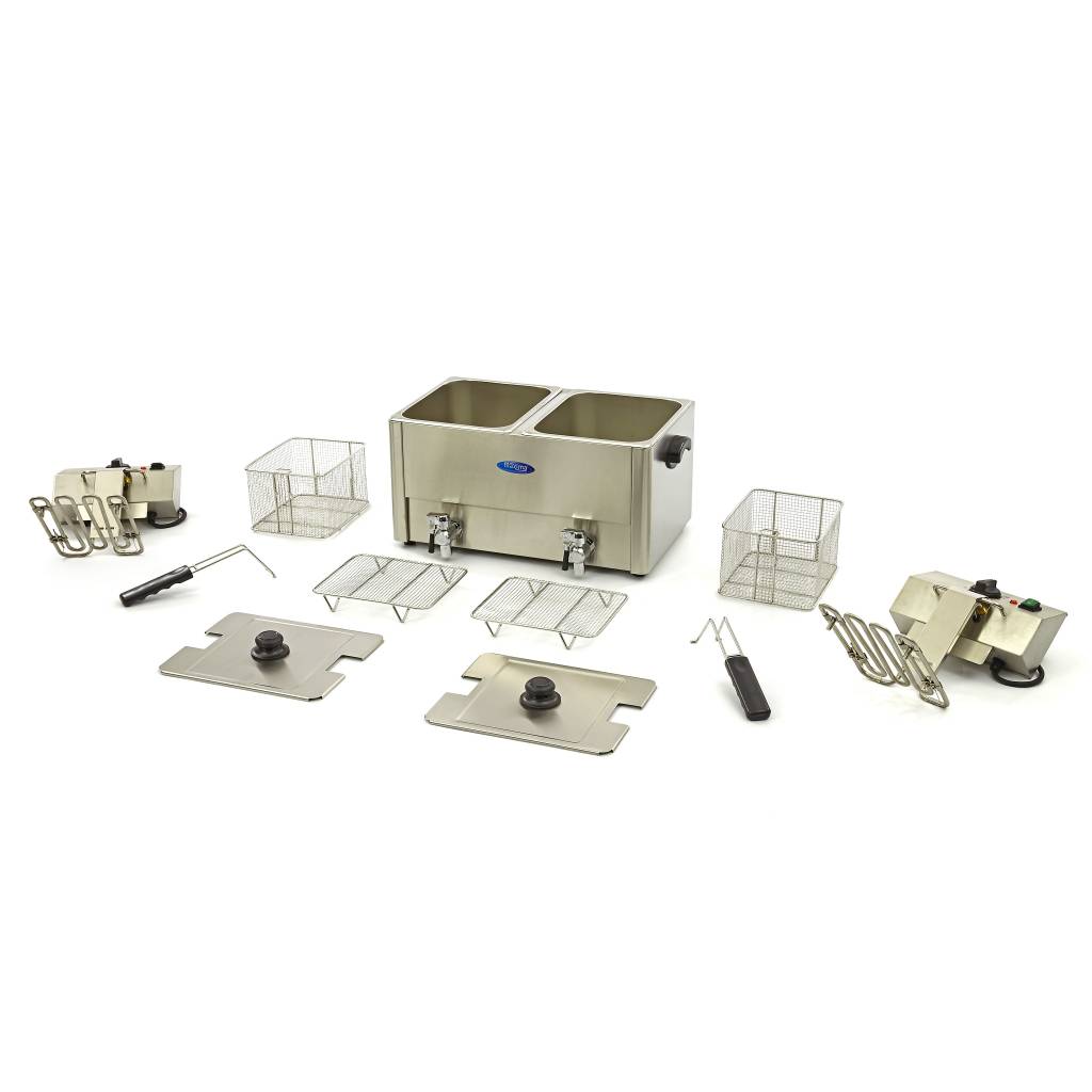 Maxima Frituurpan - 2x 8 L - 2 Manden - met Tapkraan