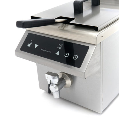 Maxima Frituurpan - 8 L - 1 Mand - Inductie - met Tapkraan