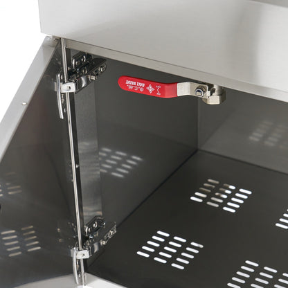 Maxima Frituurpan - 16 L - 1 Mand - met Tapkraan en Opbergruimte - 230V
