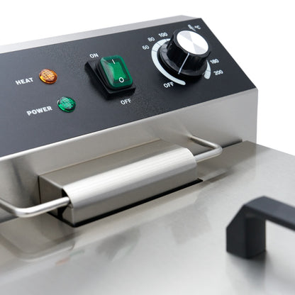 Maxima Frituurpan - 16 L - 1 Mand - met Tapkraan en Opbergruimte - 230V
